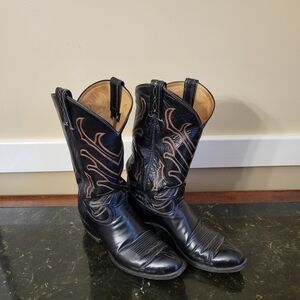 Vintage Tony Lama Black and Tan Western Boots - 8309  - 10